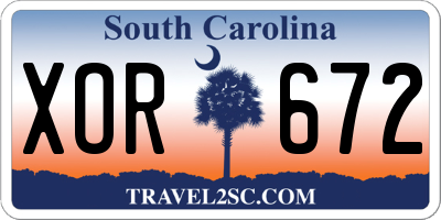 SC license plate XOR672