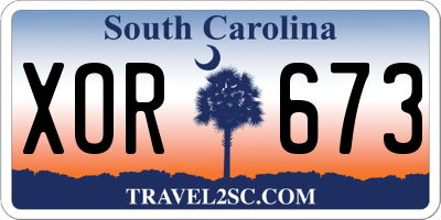 SC license plate XOR673