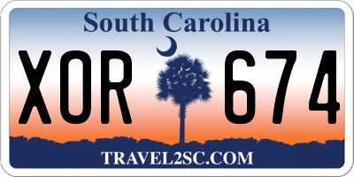 SC license plate XOR674