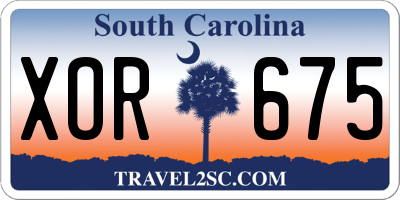 SC license plate XOR675
