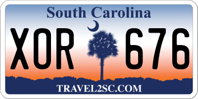 SC license plate XOR676