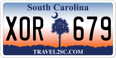 SC license plate XOR679