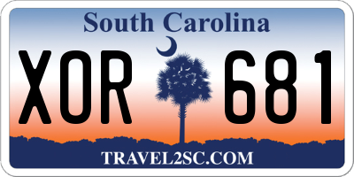 SC license plate XOR681