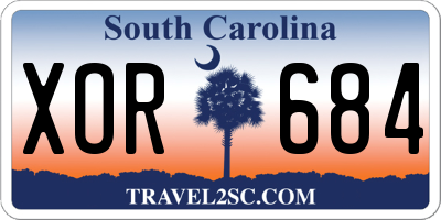 SC license plate XOR684