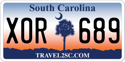 SC license plate XOR689