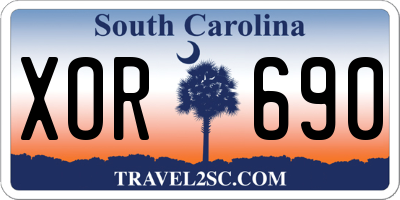 SC license plate XOR690