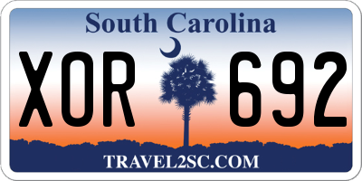 SC license plate XOR692