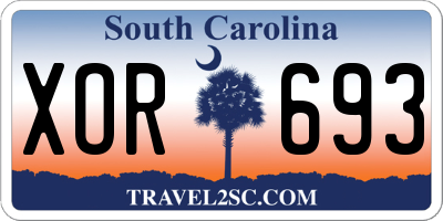 SC license plate XOR693