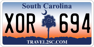 SC license plate XOR694