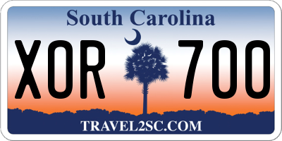 SC license plate XOR700