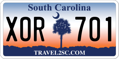 SC license plate XOR701