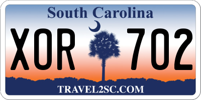 SC license plate XOR702