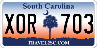 SC license plate XOR703