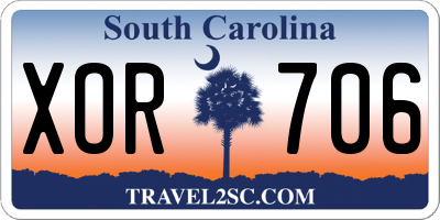 SC license plate XOR706