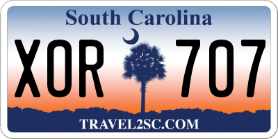 SC license plate XOR707