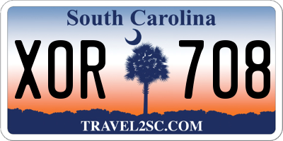 SC license plate XOR708