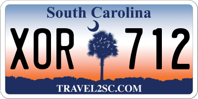 SC license plate XOR712