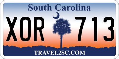 SC license plate XOR713