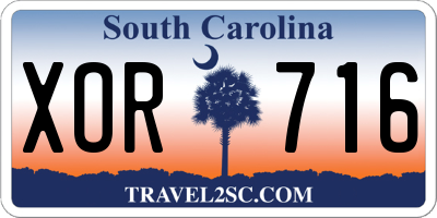 SC license plate XOR716