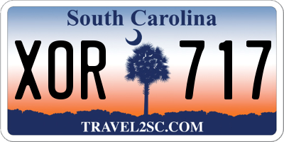 SC license plate XOR717