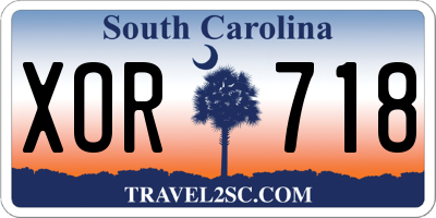SC license plate XOR718