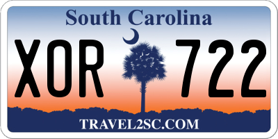 SC license plate XOR722