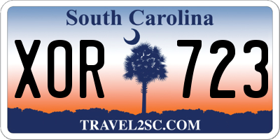 SC license plate XOR723