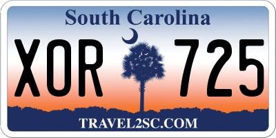 SC license plate XOR725