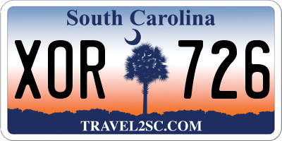 SC license plate XOR726
