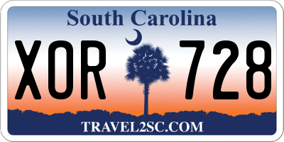 SC license plate XOR728