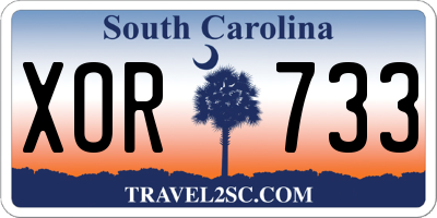 SC license plate XOR733