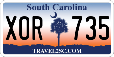 SC license plate XOR735