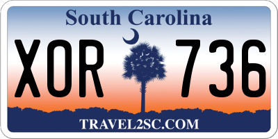 SC license plate XOR736