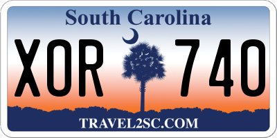 SC license plate XOR740
