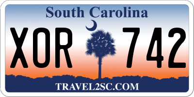 SC license plate XOR742