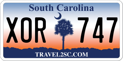 SC license plate XOR747