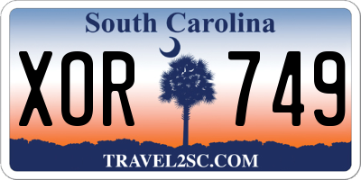 SC license plate XOR749