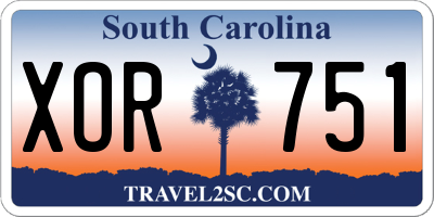 SC license plate XOR751