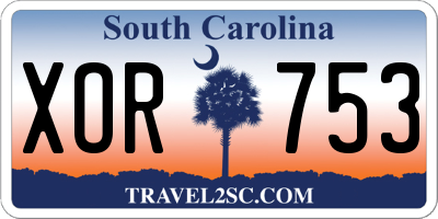 SC license plate XOR753