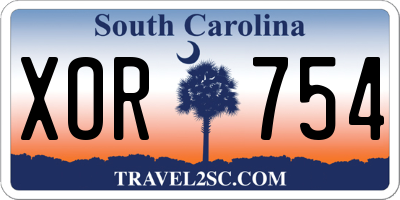 SC license plate XOR754