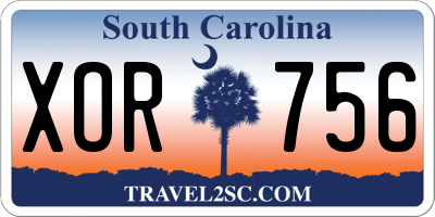 SC license plate XOR756