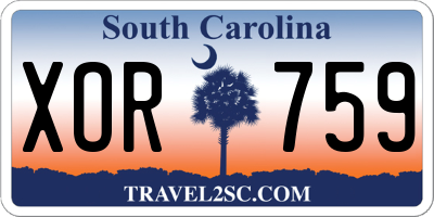 SC license plate XOR759