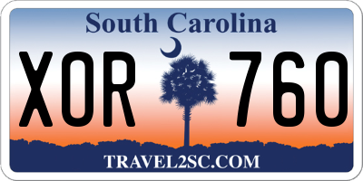 SC license plate XOR760