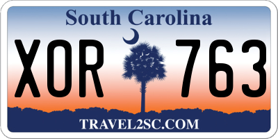 SC license plate XOR763