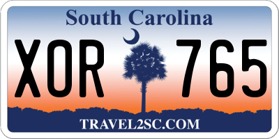 SC license plate XOR765