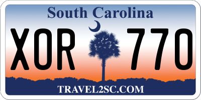 SC license plate XOR770