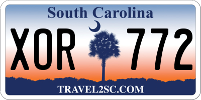 SC license plate XOR772