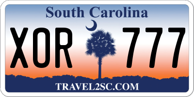 SC license plate XOR777