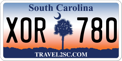 SC license plate XOR780