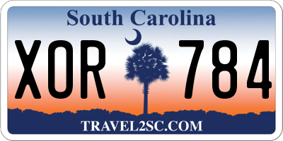 SC license plate XOR784